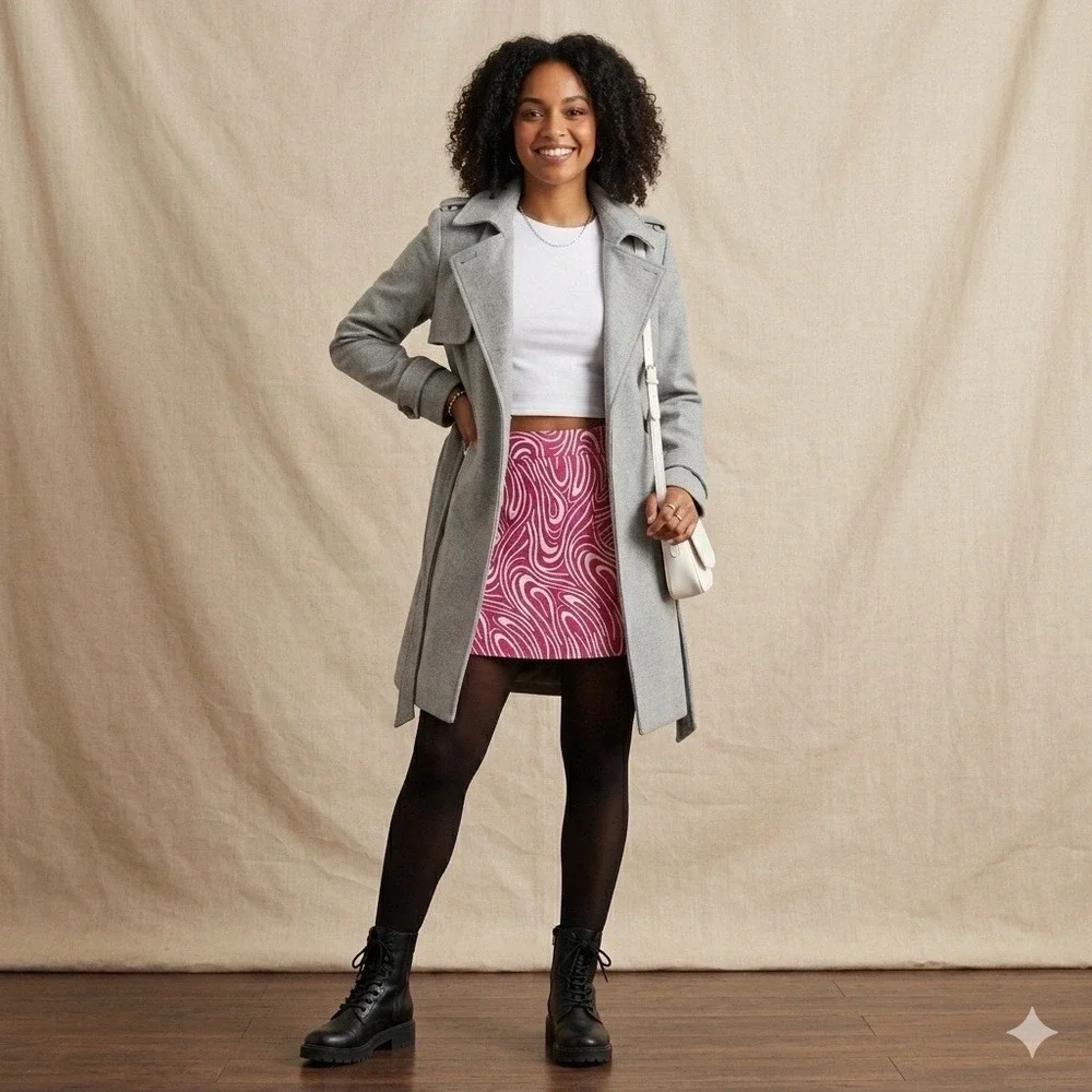 Tibi Mini Skirt 6  Pink Geometric CoRetro Mod Festival Dopamine Statement‎ Y2K